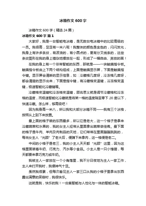 冰箱作文600字（精选24篇）