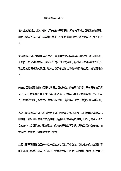 留只眼睛看自己 作文