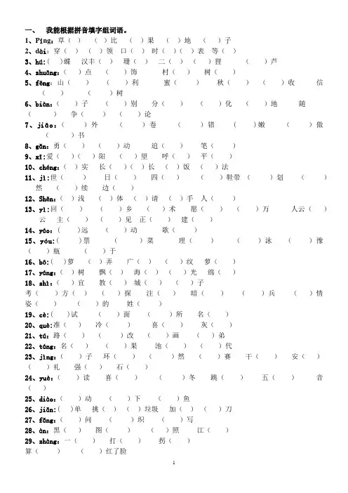 同音字、词语