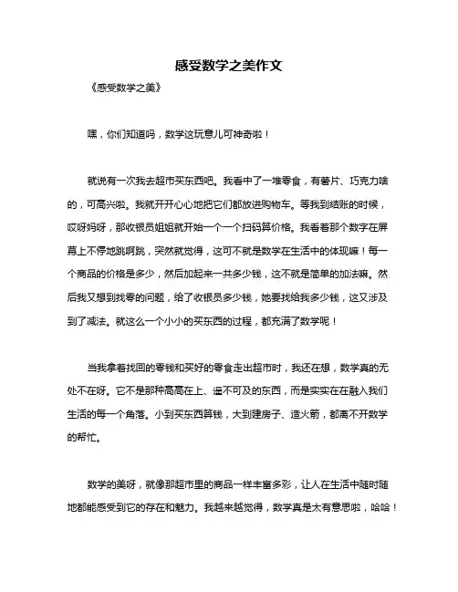 感受数学之美作文