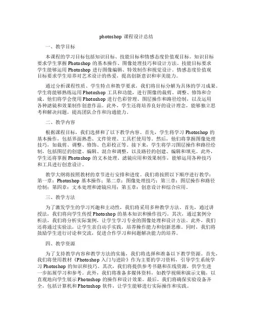 photoshop课程设计总结