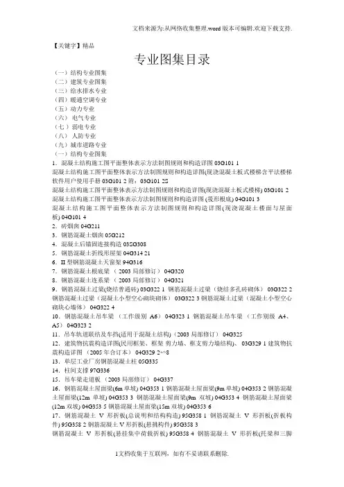 【精品】专业图集目录