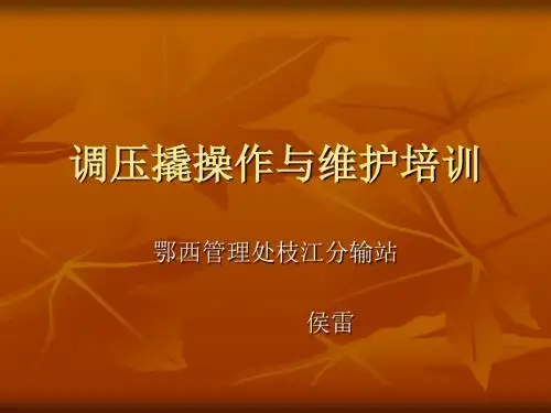 调压撬操作与维护教材