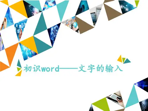 三年级下册信息技术课件-1.1初识word—文字的输入清华版