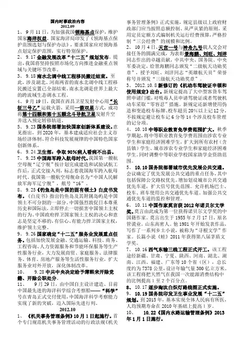 国内时事政治内容精品版