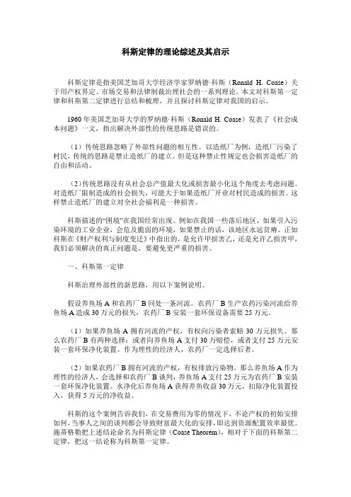 科斯定律的理论综述及其启示