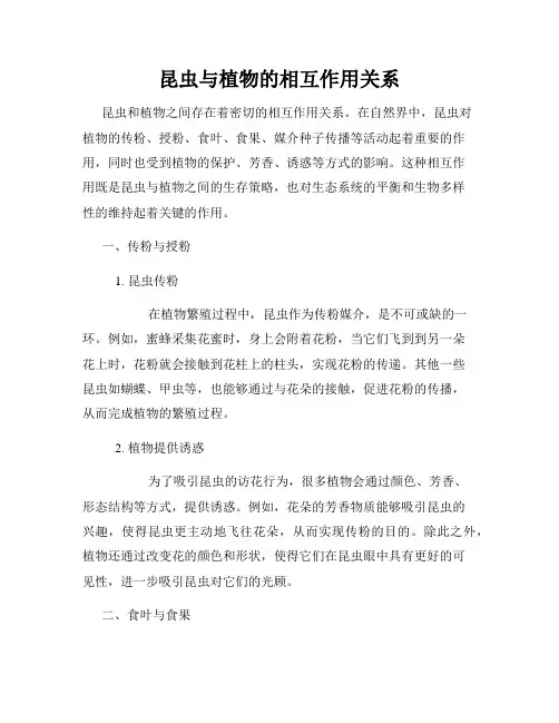 昆虫与植物的相互作用关系