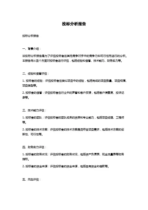 投标分析报告