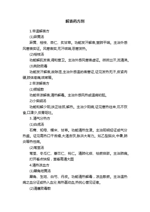 解表药方剂