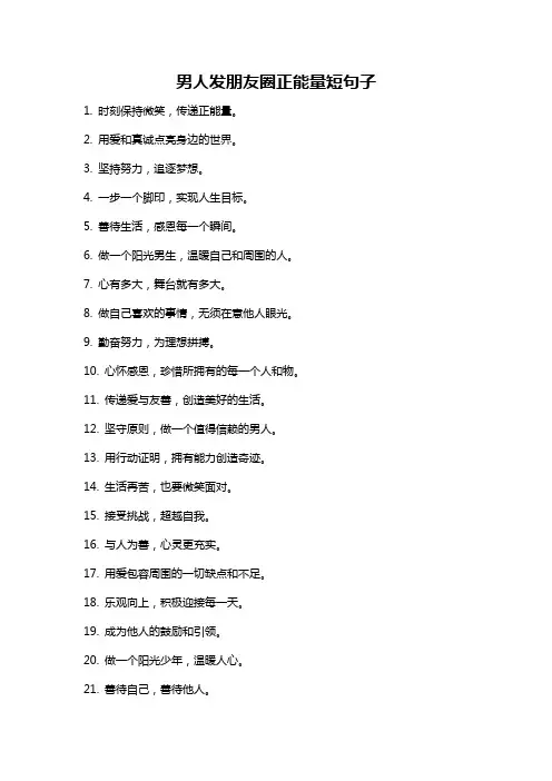 男人发朋友圈正能量短句子