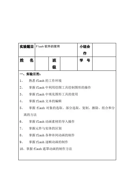 flash实验报告