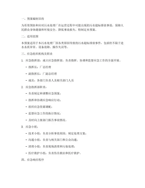 污水超标排放应急预案