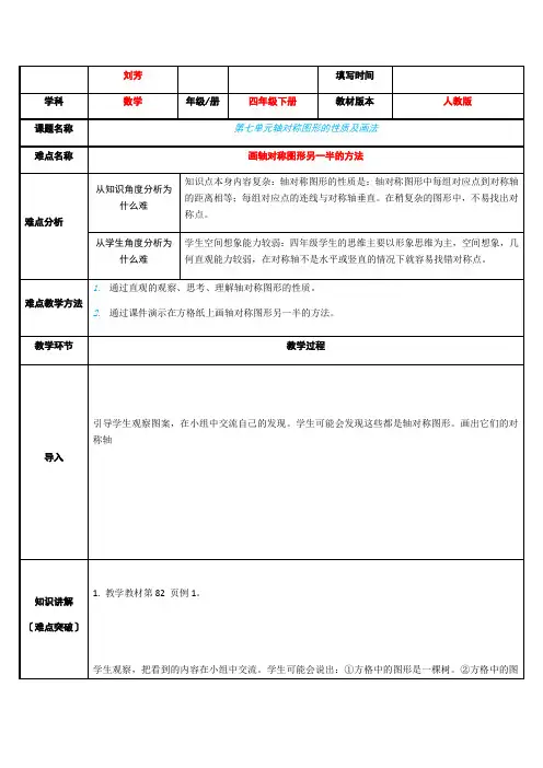 轴对称图形的性质及画法