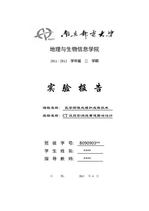 CT反投影滤波重建算法设计