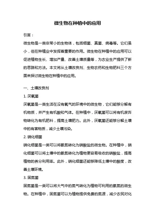 微生物在种植中的应用