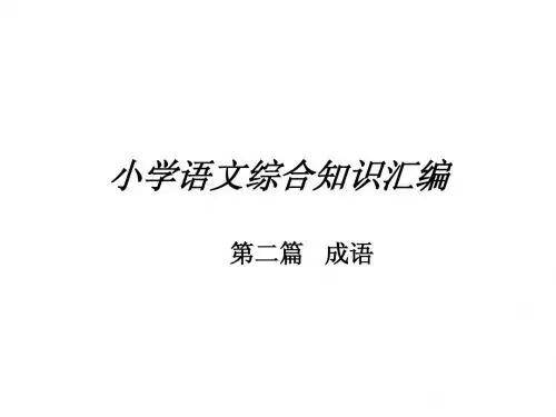 小学语文综合知识2