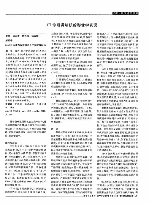 CT诊断肾结核的影像学表现