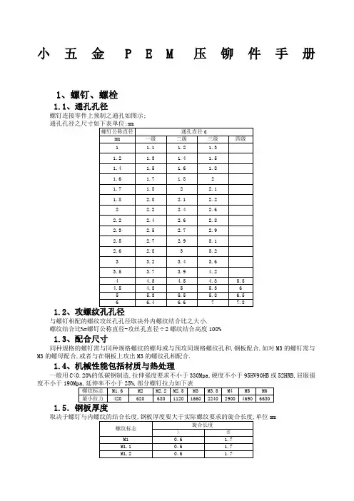 PEM压铆件手册