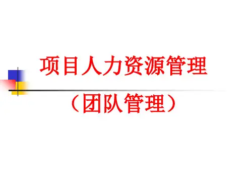 项目人力资源管理ppt课件