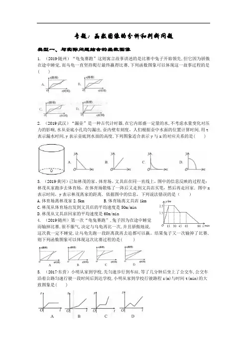 专题：函数图像的分析和判断问题