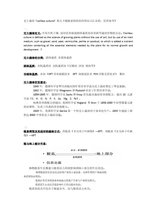无土栽培重点