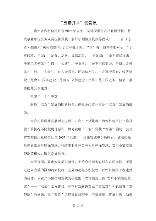 “五措并举”促发展-5页精选文档
