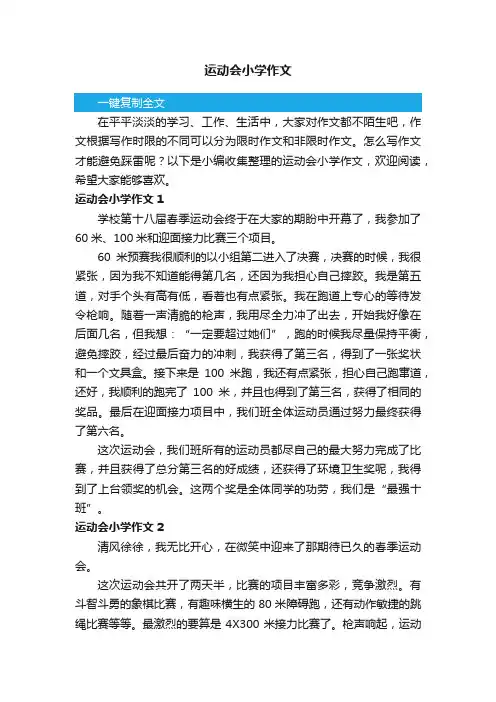 运动会小学作文（精选15篇）