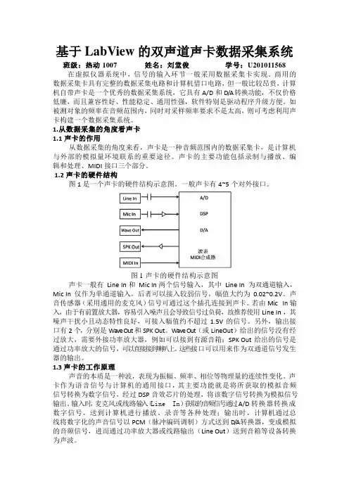 基于LabView的双声道声卡数据采集系统
