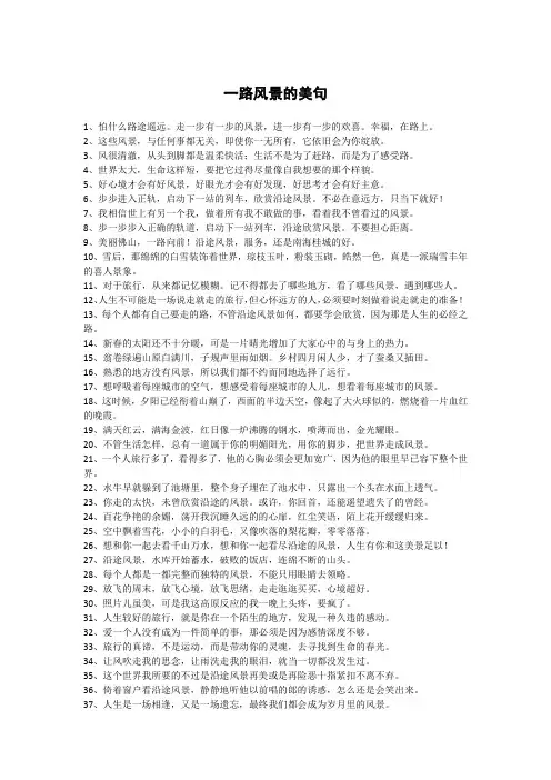 一路风景的美句