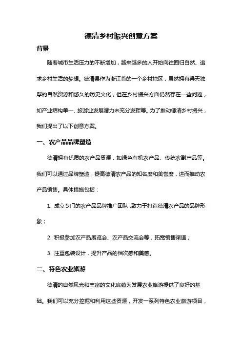 德清乡村振兴创意方案