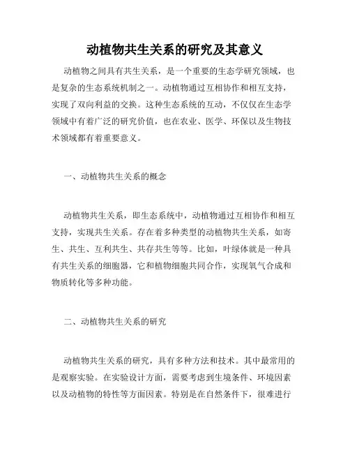 动植物共生关系的研究及其意义