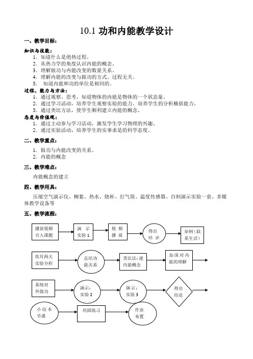 2019-2020学年度人教版选修3-3 10.1功和内能 教案(6)