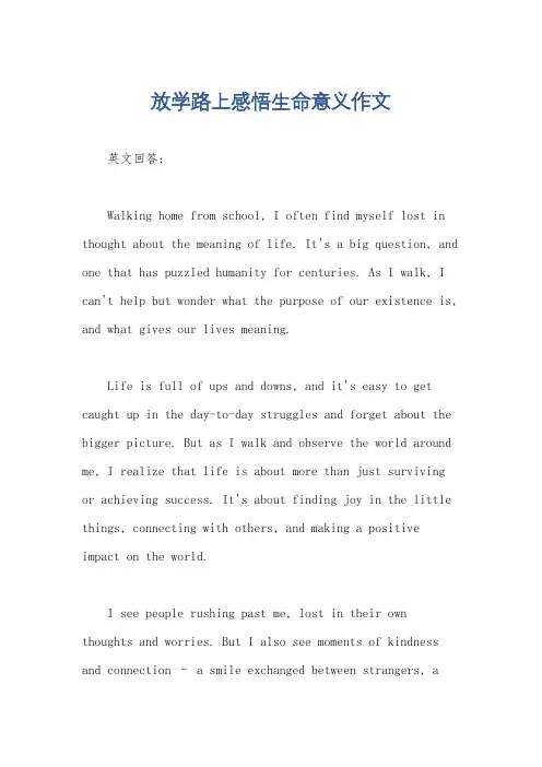 放学路上感悟生命意义作文