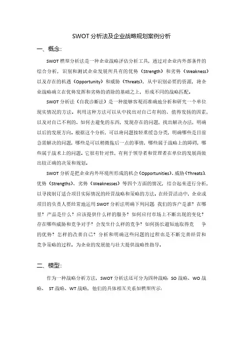 SWOT分析法及企业战略规划案例分析