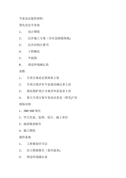 专家论证(深基坑)【范本模板】