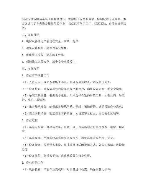 设备搬运_吊装专项方案
