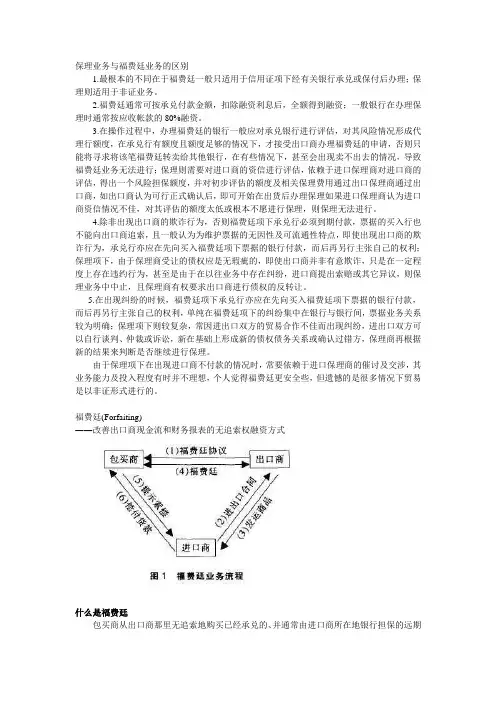 保理业务与福费廷业务的区别