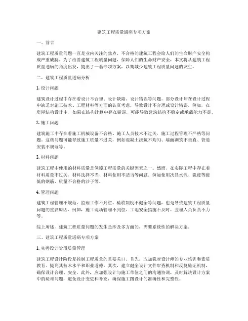 建筑工程质量通病专项方案