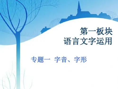 专题一  字音、字形