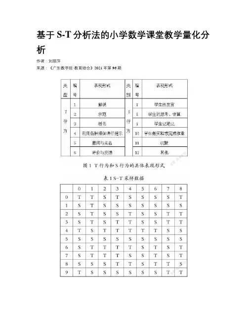 基于S-T分析法的小学数学课堂教学量化分析