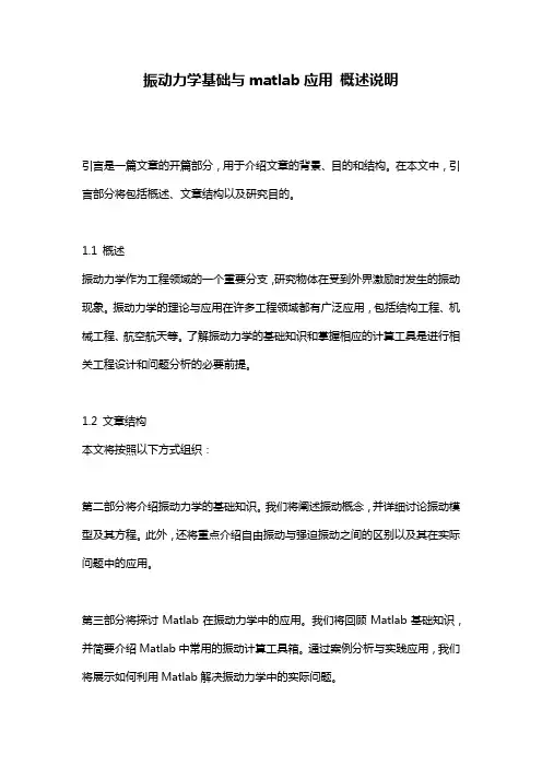 振动力学基础与matlab应用_概述说明