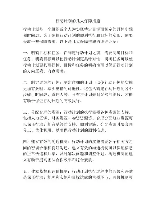 行动计划的几大保障措施