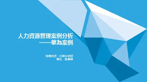 人力资源管理案例分析——华为科技概要
