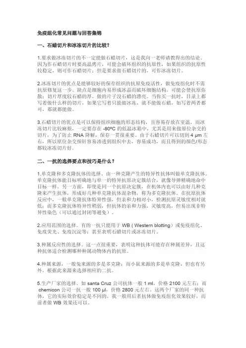 免疫组化常见问题