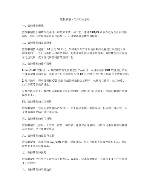 数控雕塑入门知识点总结