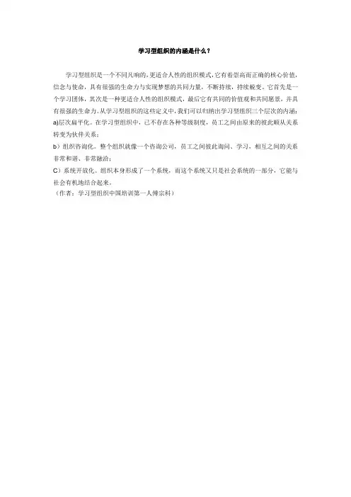 学习型组织的内涵是什么？