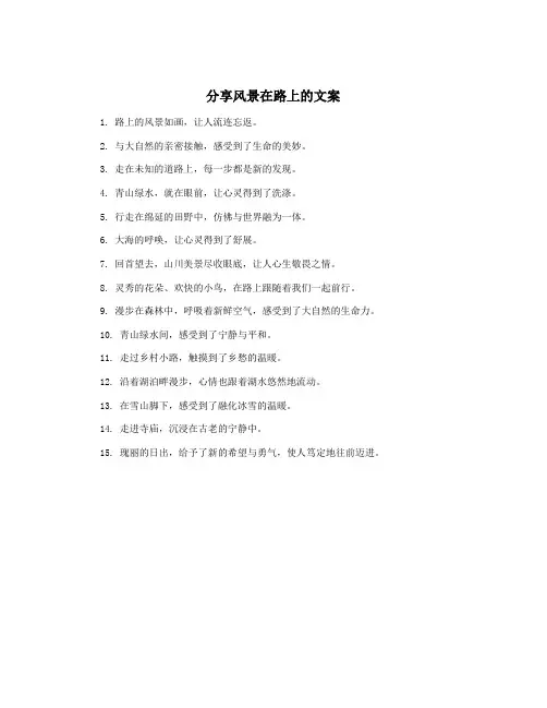 分享风景在路上的文案