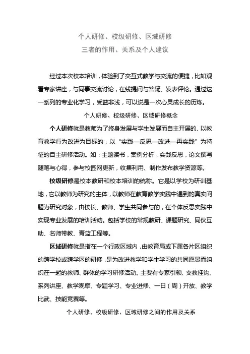个人研修、校级研修、区域研修1