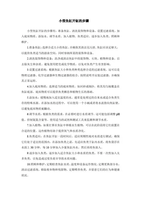 小型鱼缸开缸的步骤