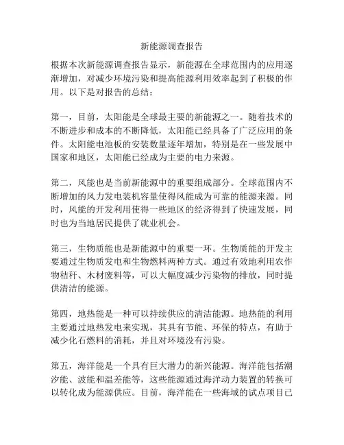 新能源调查报告